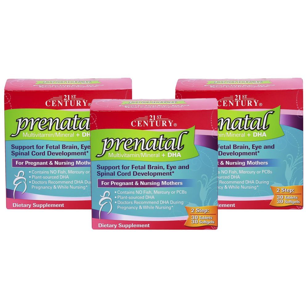 21st Century Prenatal Multivitamin + DHA 30 + 30 Tablets + Softgels 3pcs