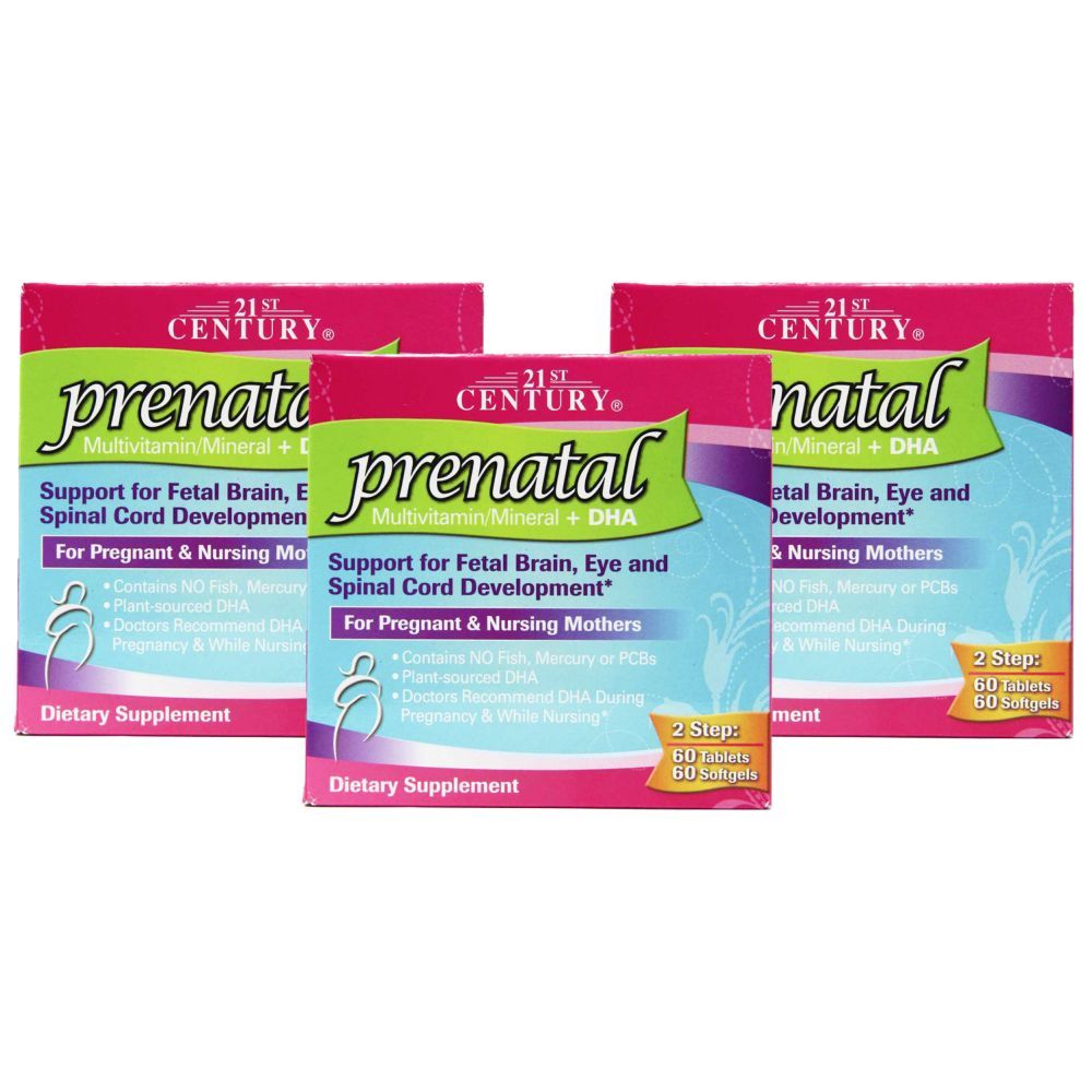 21st Century Prenatal Multivitamin + DHA 60 + 60 Tablets + Softgels 3pcs