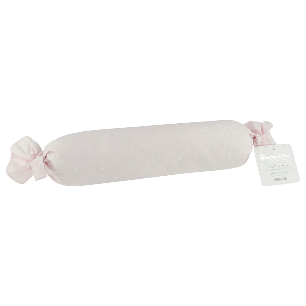 Bumble & Bird - Embroidered Bolster Pillow - Pink (Exclusive)