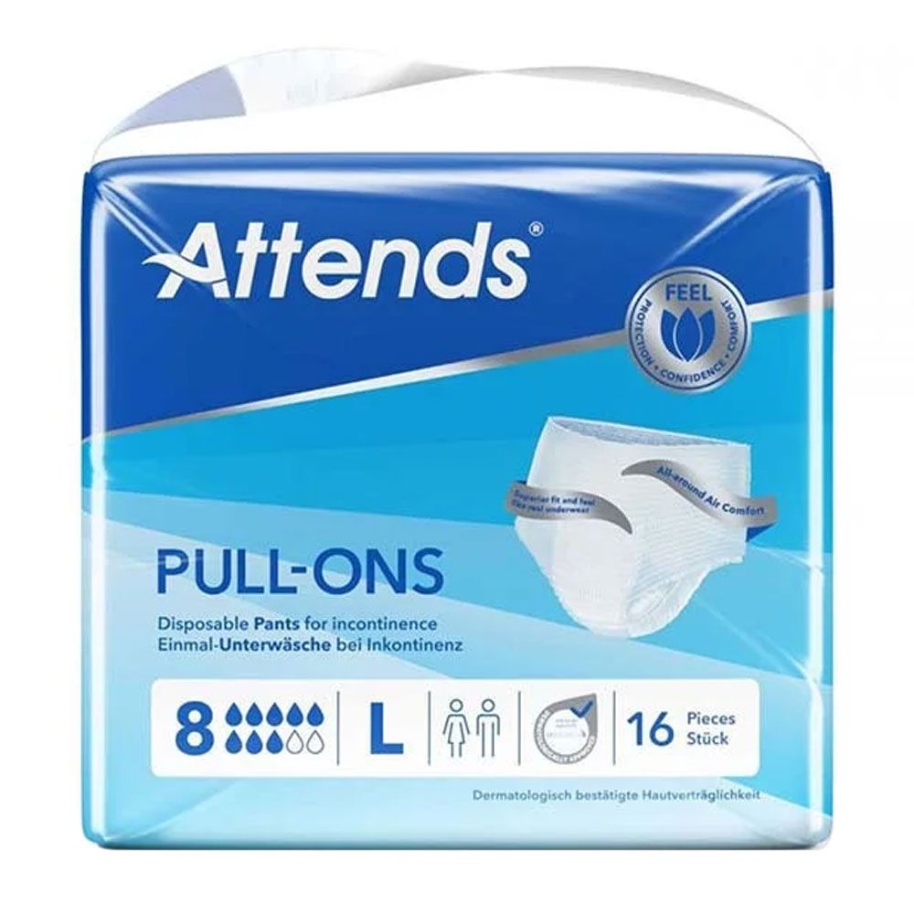 Attends - Pull-Ons Disposable Diaper Pants 8 Large Pack of 16