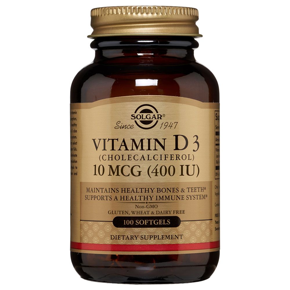 Solgar Vitamin D3 10mcg (400 IU)100 Softgels