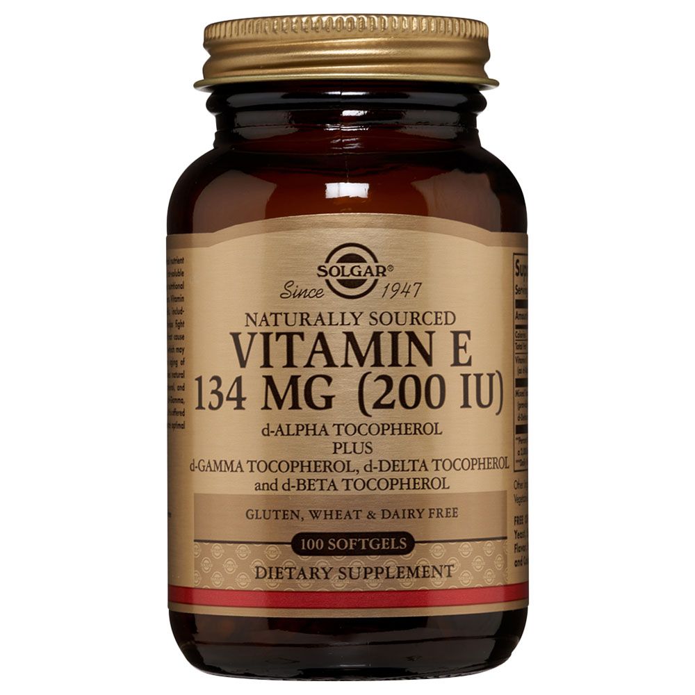 Solgar Vitamin E 134mg (200 IU) 100 Mixed Softgels