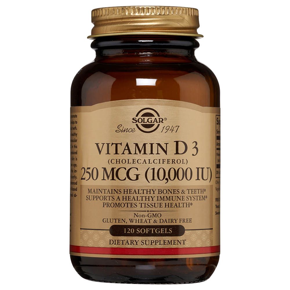 Solgar Vitamin D3 250mcg (10,000 IU) 120 Softgels