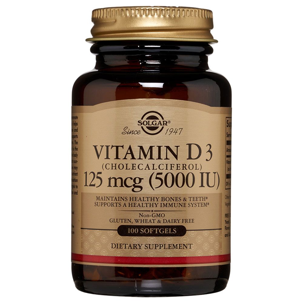 Solgar - Vitamin D3 (Cholecalciferol) 5000 IU 100 Softgels