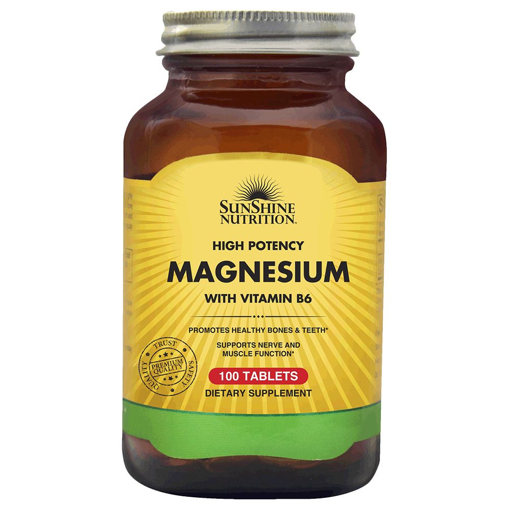 Sunshine Nutrition High Potency Magnesium w/ Vit B6 100 Tab