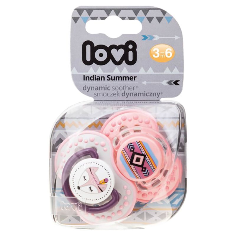 LOVI - Dyn 2pcs Soother Silicone Indian Summer Pink_3-6m