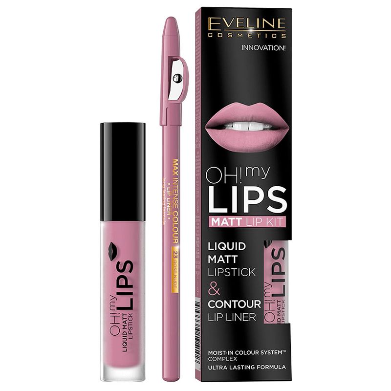 Eveline - Ohmylips Liq Matt Lipstick&Contour Lip Liner No.03