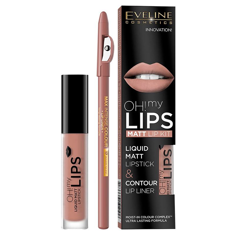 Eveline - Ohmylips Liq Matt Lipstick&Contour Lip Liner No.01