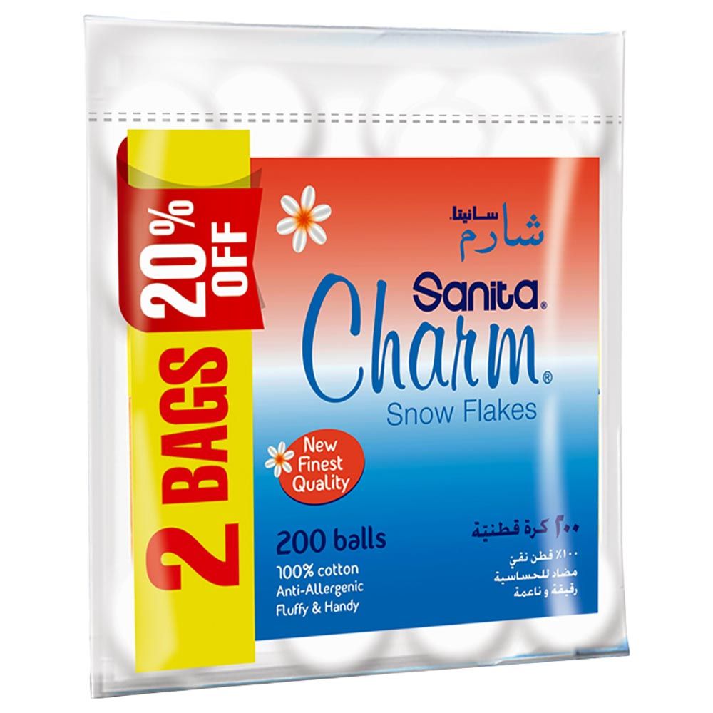 Sanita Charm - 100% Cotton Balls 200 Balls