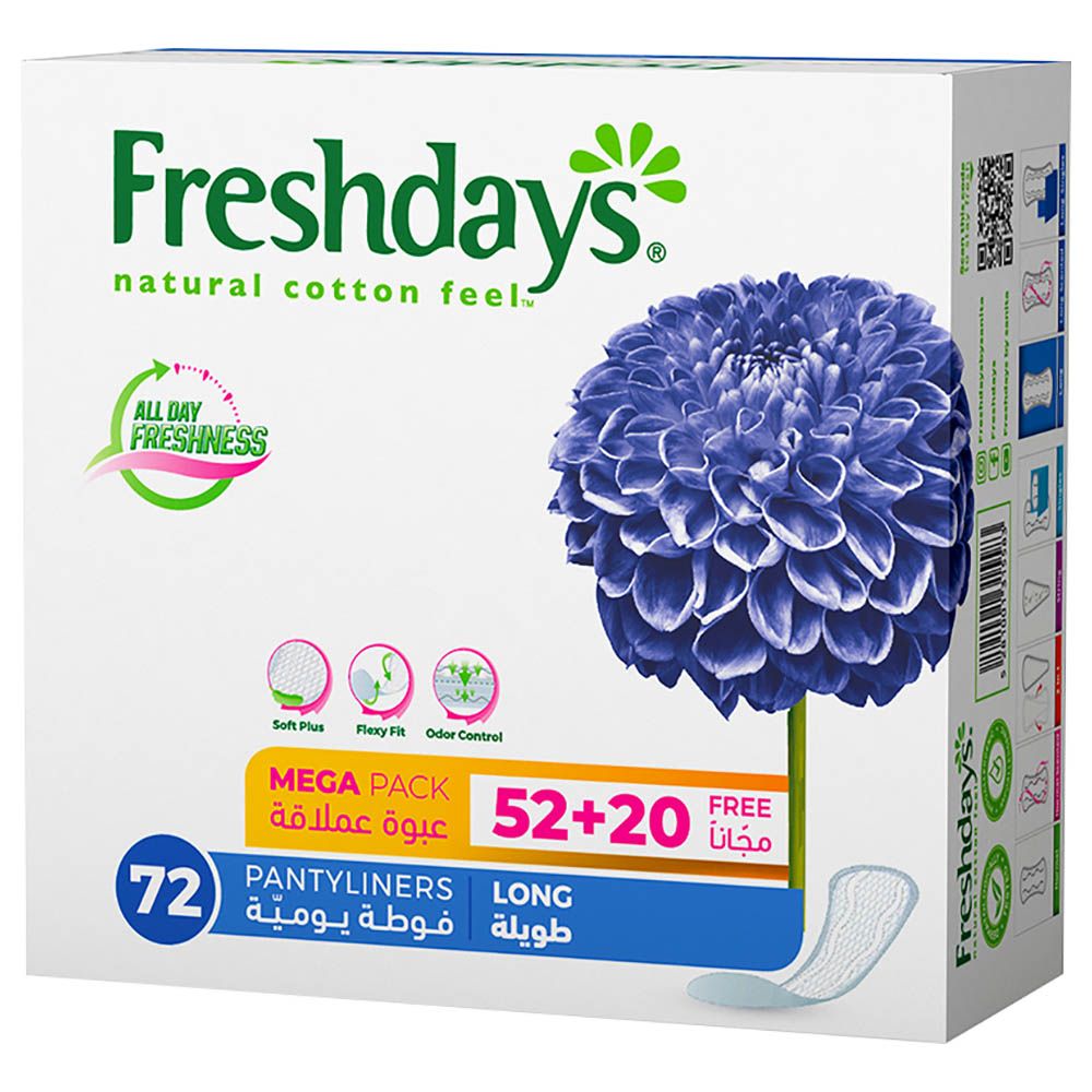 Freshdays Daily Liners Long 72 Pads