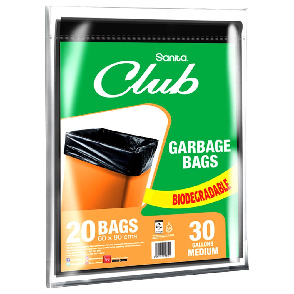 Sanita Club - Garbage Bags 30 Gallons Medium 20 Bags