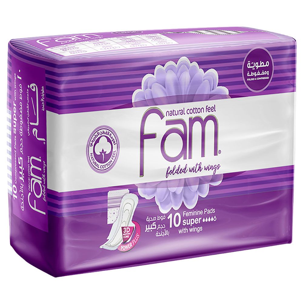 Fam Maxi Thick Folded With Wings Super Sanitary Pads10 Pads