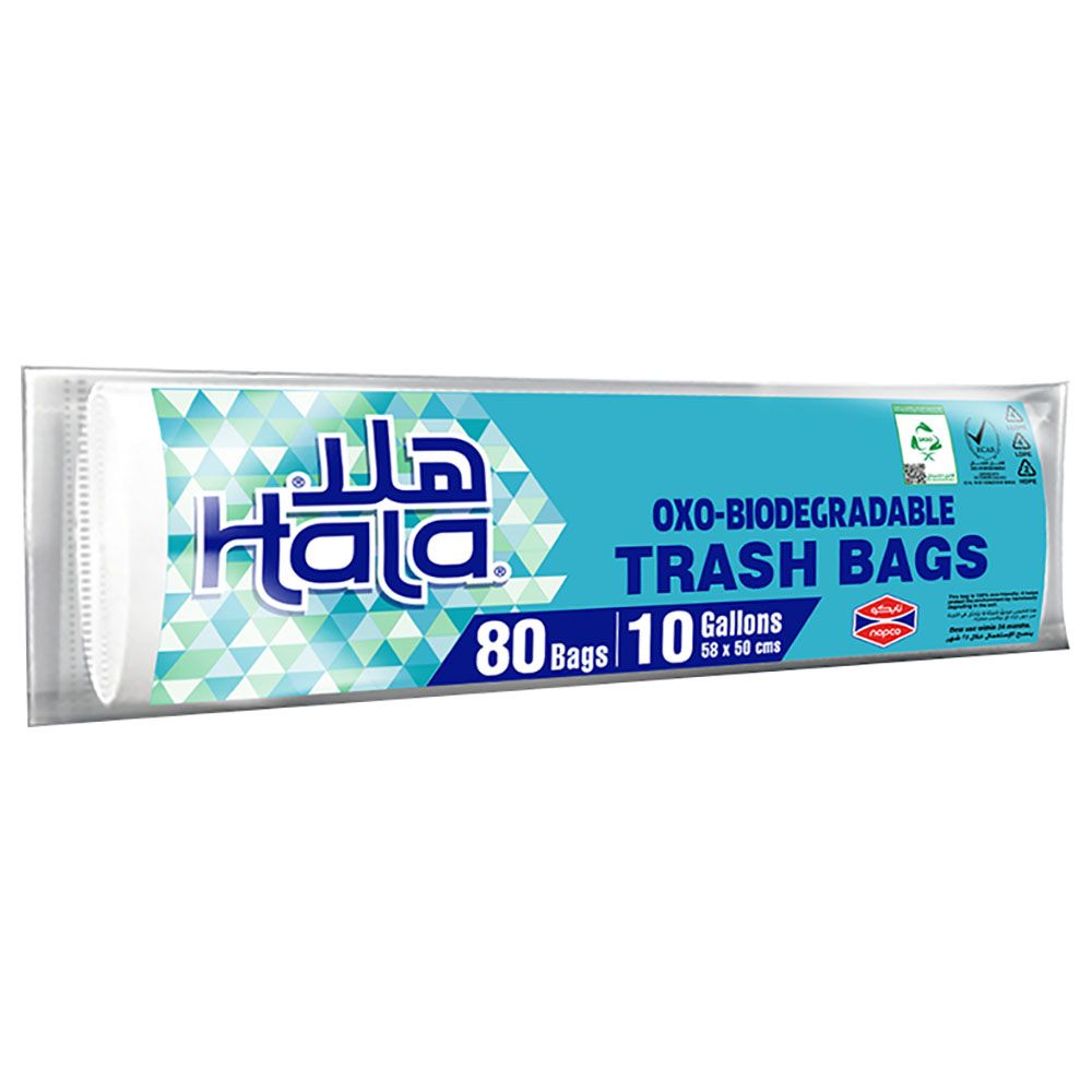 Hala - Trash Bags Biodegradable - 10 Gallons - 80 Bags