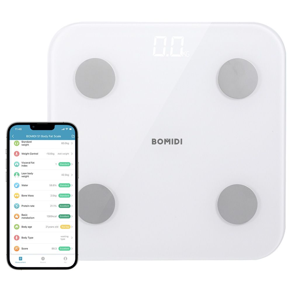 Bomidi - S1 Smart Body Fat Weight Scale - White