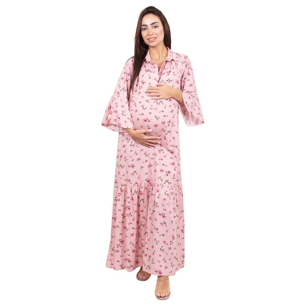 Oh9shop - Paisley Maxi Dress - Pink