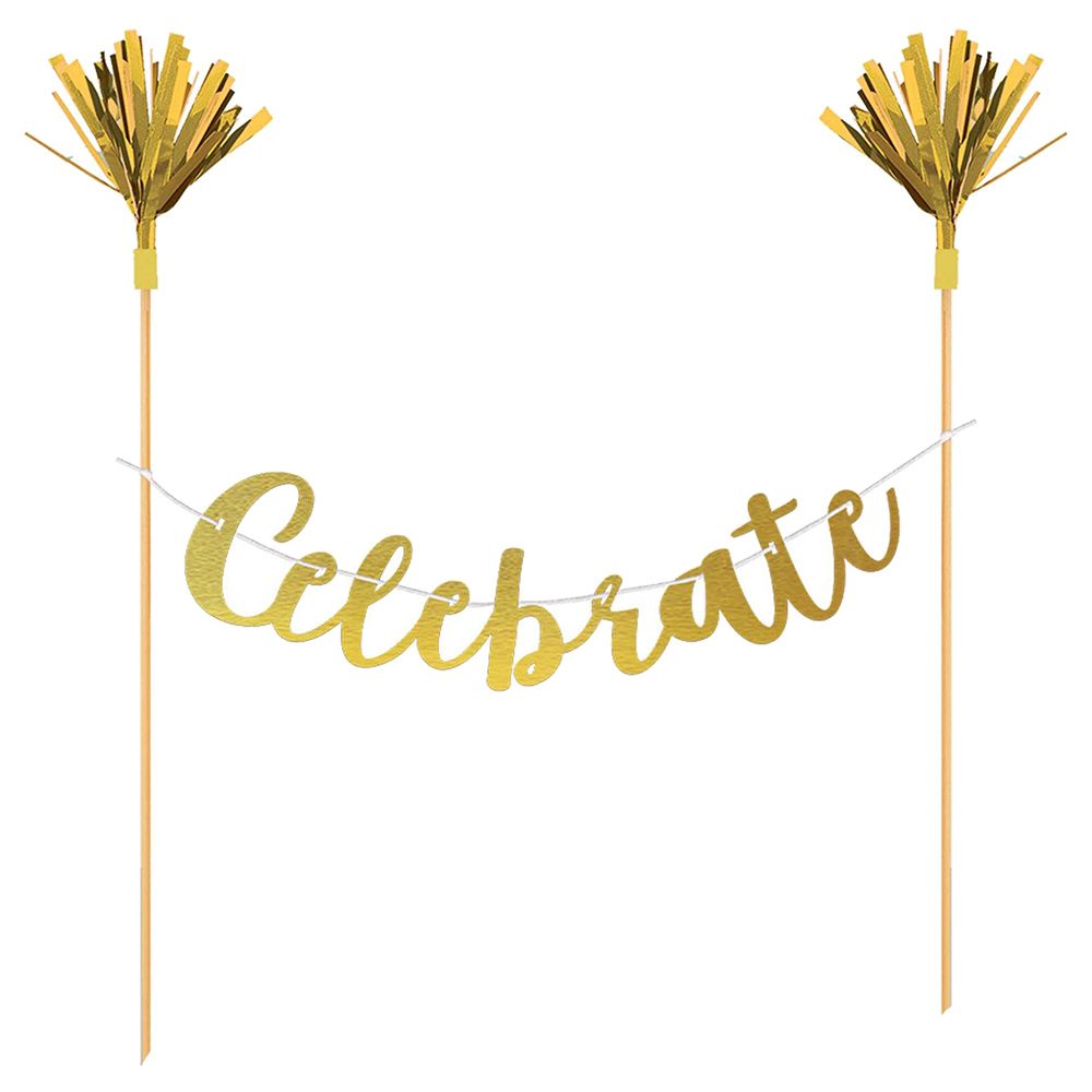 Celebrate Cake Banner - Gold