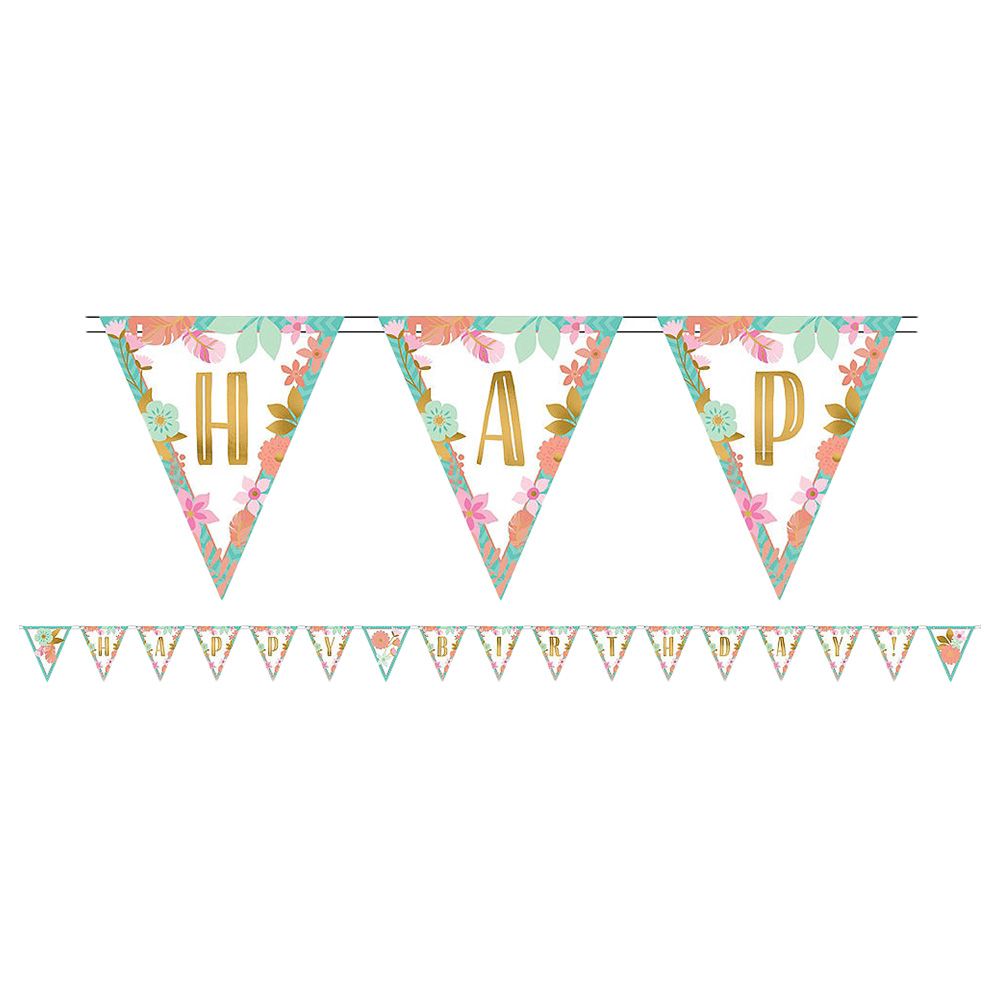 Boho Birthday Girl Pennant Banner