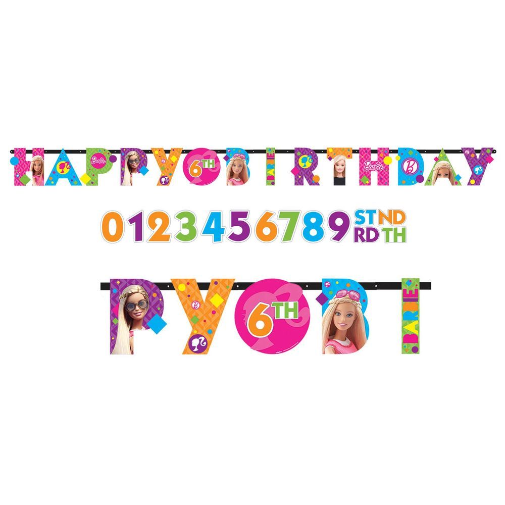 Barbie Sparkle Add An Age Jumbo Letter Banner