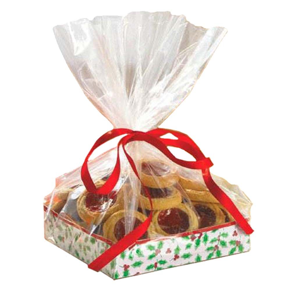 Holly Treat Cardboard Tray & Cello Bag