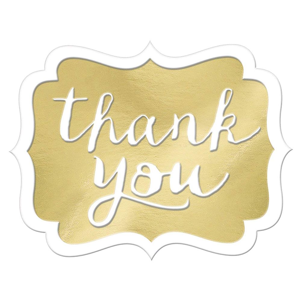 Amscan - Gold Thank You Stickers 50pcs - Gold