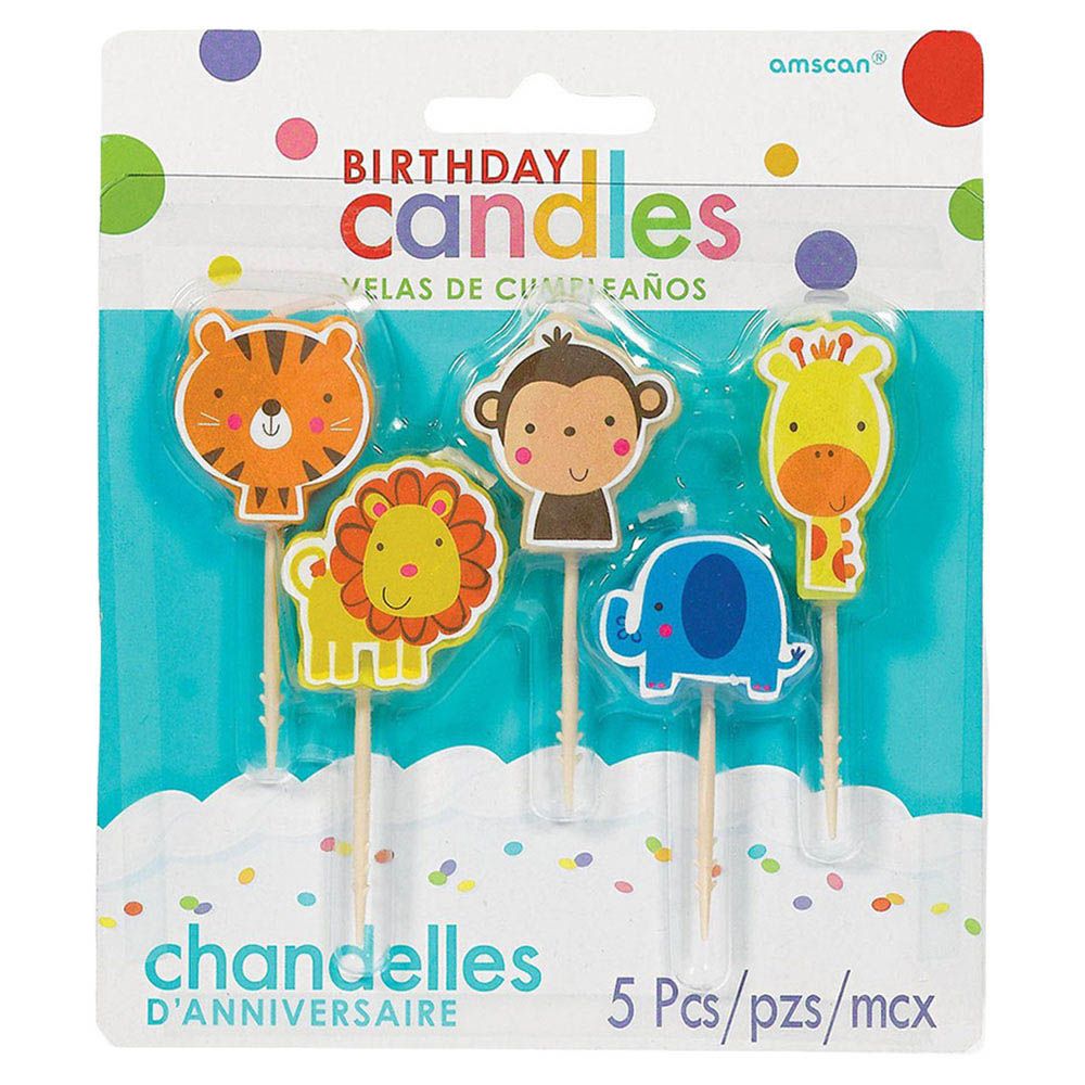 Jungle Animals Icon Candles 5pcs