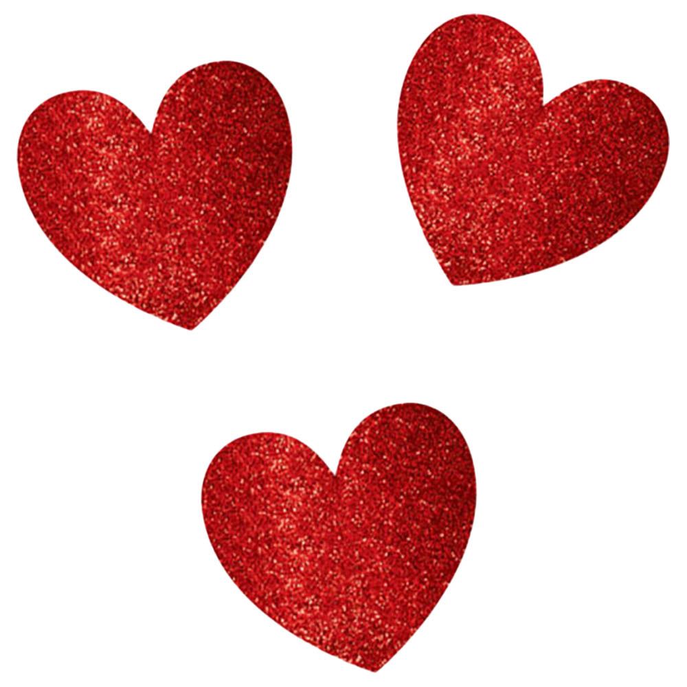 Valentines Heart Glitter Cutout Value Pack 20pcs - Red