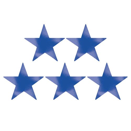 Amscan - Star Foil Cutouts 9" 5pcs - Royal Blue