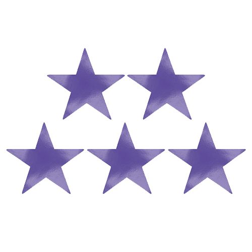 Amscan - Star Foil Cutouts 9" 5pcs - Purple