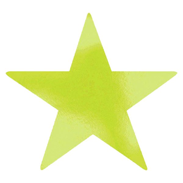 Amscan - Star Foil Cutouts 9" 5pcs - Kiwi Green