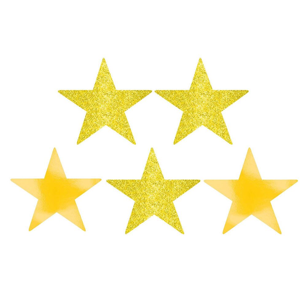 Amscan - Star Foil Cutouts 5" 5pcs - Yellow Sunshine