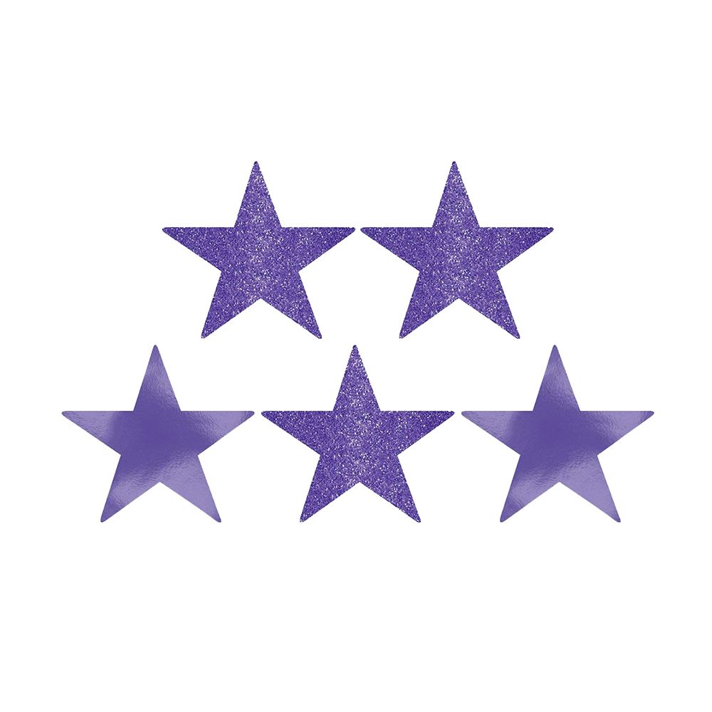 Amscan - Star Foil Cutouts 5" 5pcs - Purple