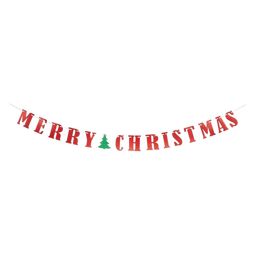 Merry Christmas Glitter Letter Banner 12ft