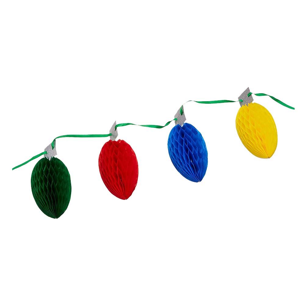 Honeycomb Tissue Lightbulb Garland 10ft