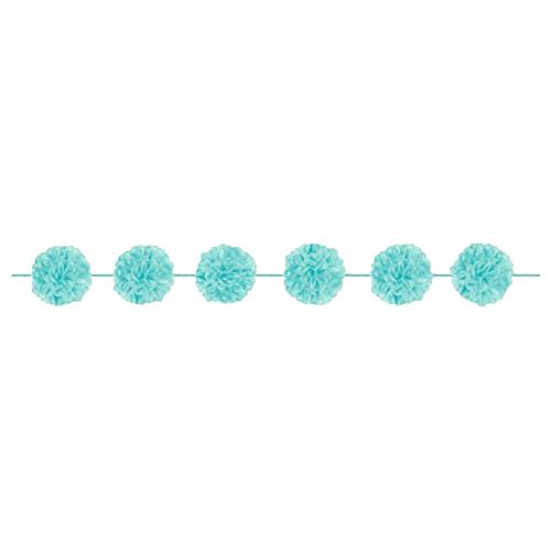 Amscan - Robin's Egg Fluffy Garland 12ft 2pcs - Blue