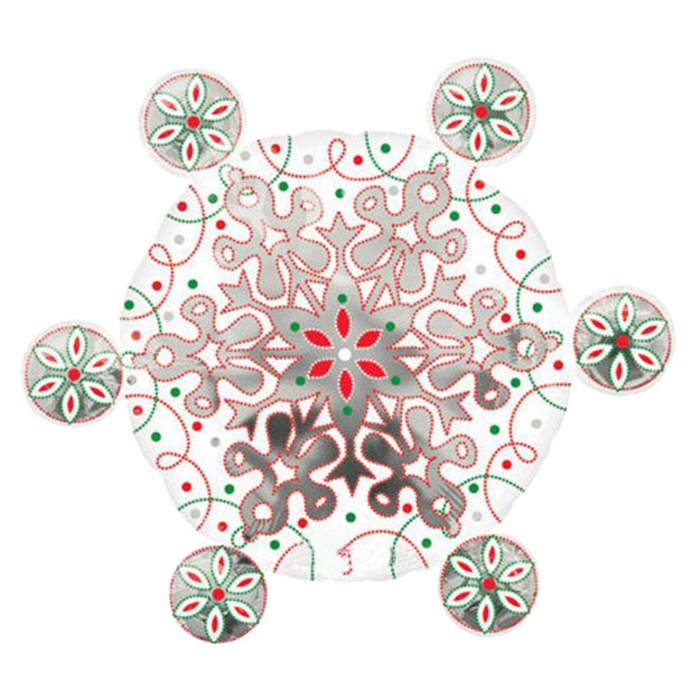 Snowflake Balloon 24" - Red & Green