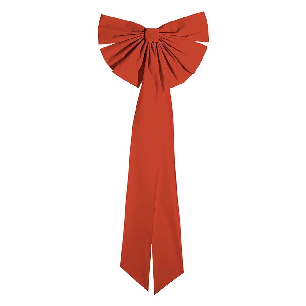 Giant Flocked Bow - Red