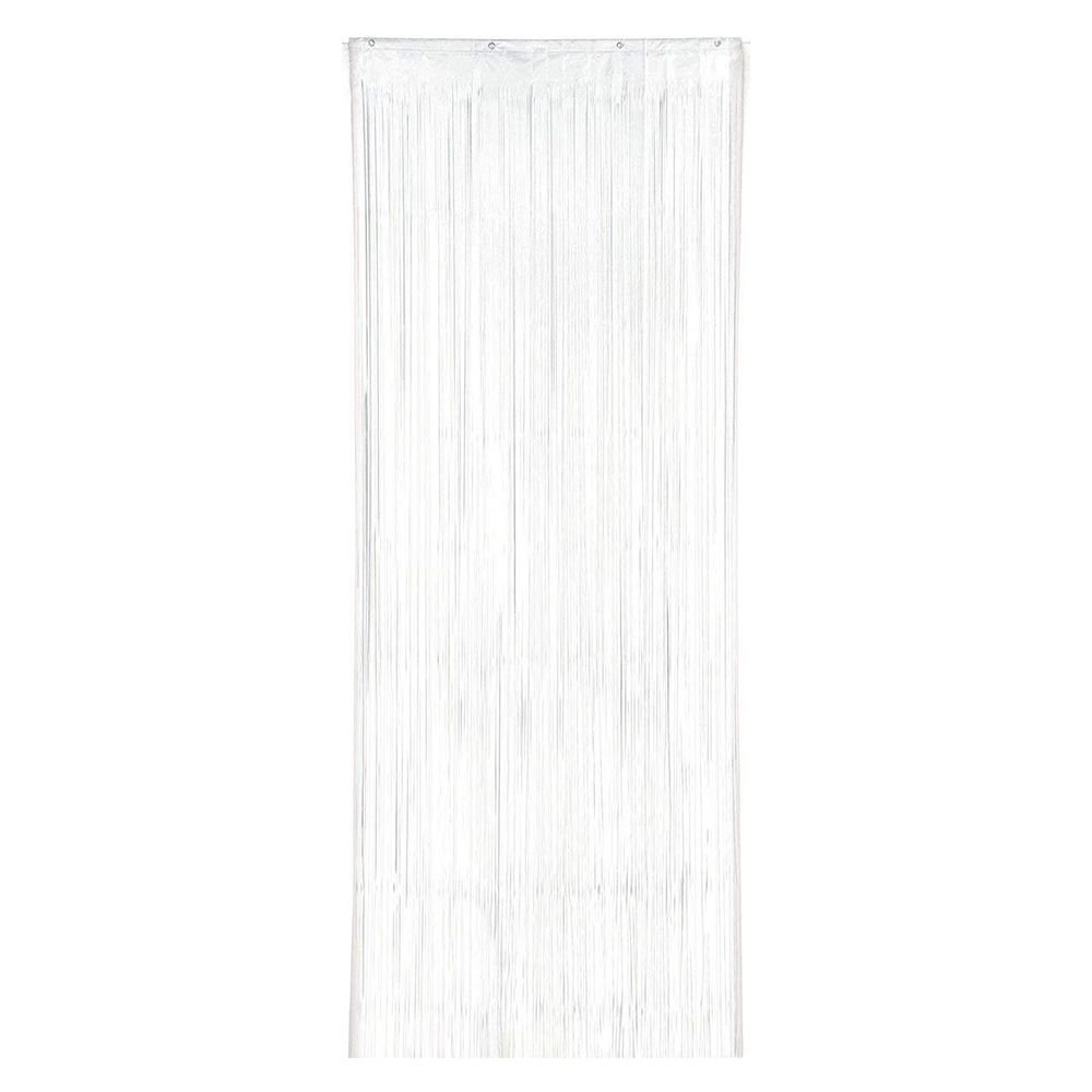 Amscan - Metallic Curtain 8ft - Frosty White