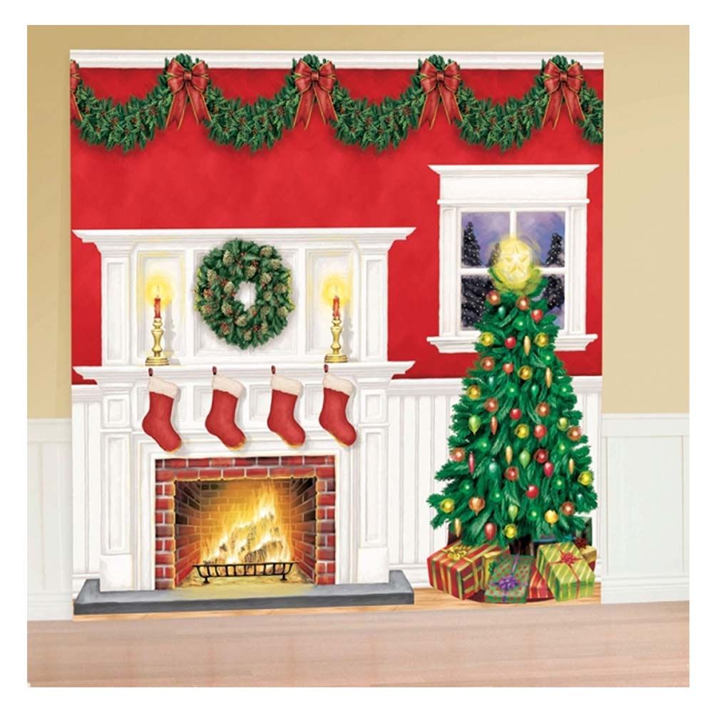 Christmas Fireplace Scene Setter Kit 6pcs