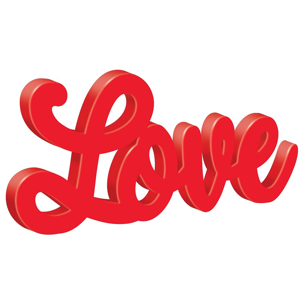 Love Script Sign Mdf Sign - Red