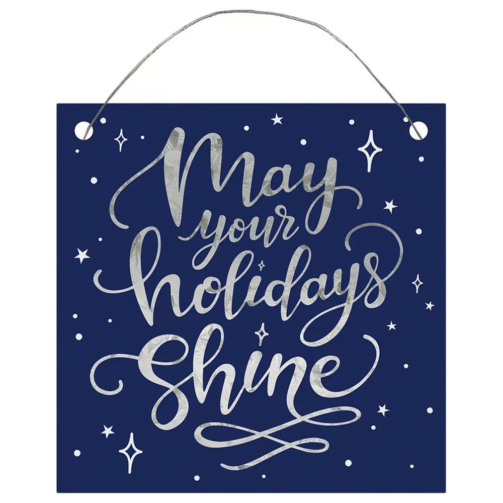 Holiday Shine Metallic Hanging Sign Small