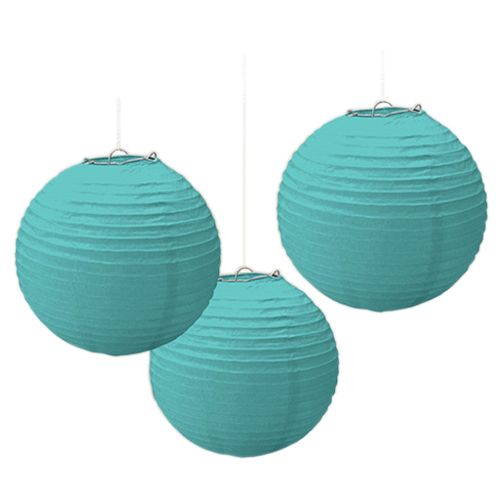 Amscan - Robin's Egg Round Paper Lanterns 9.5" 3pcs - Blue