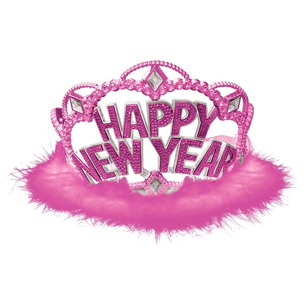 Party Centre - Happy New Year Electroplated Tiara- Pink