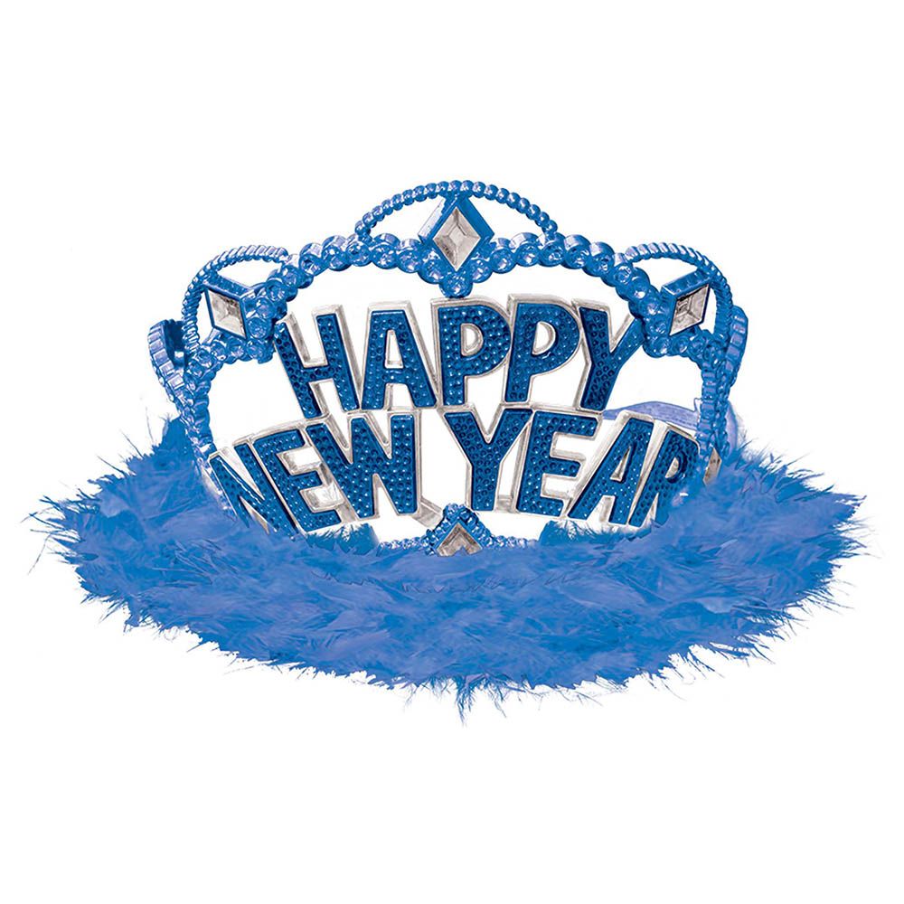 Party Centre - Happy New Year Electroplated Tiara - Blue