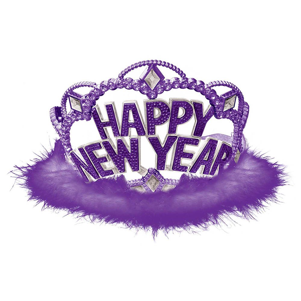 Party Centre - Happy New Year Electroplated Tiara- Purple