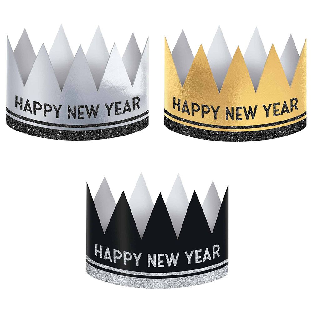 Amscan - New Year's Paper Crowns Pack of 12