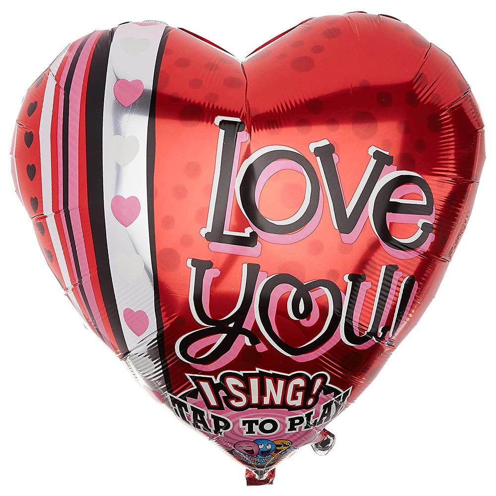 Valentines Love You Dots & Stripes Jumbo Foil Balloon