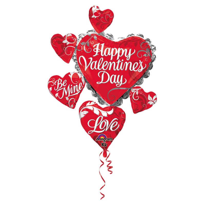 Valentine's Day Swirl Foil Balloon - Red