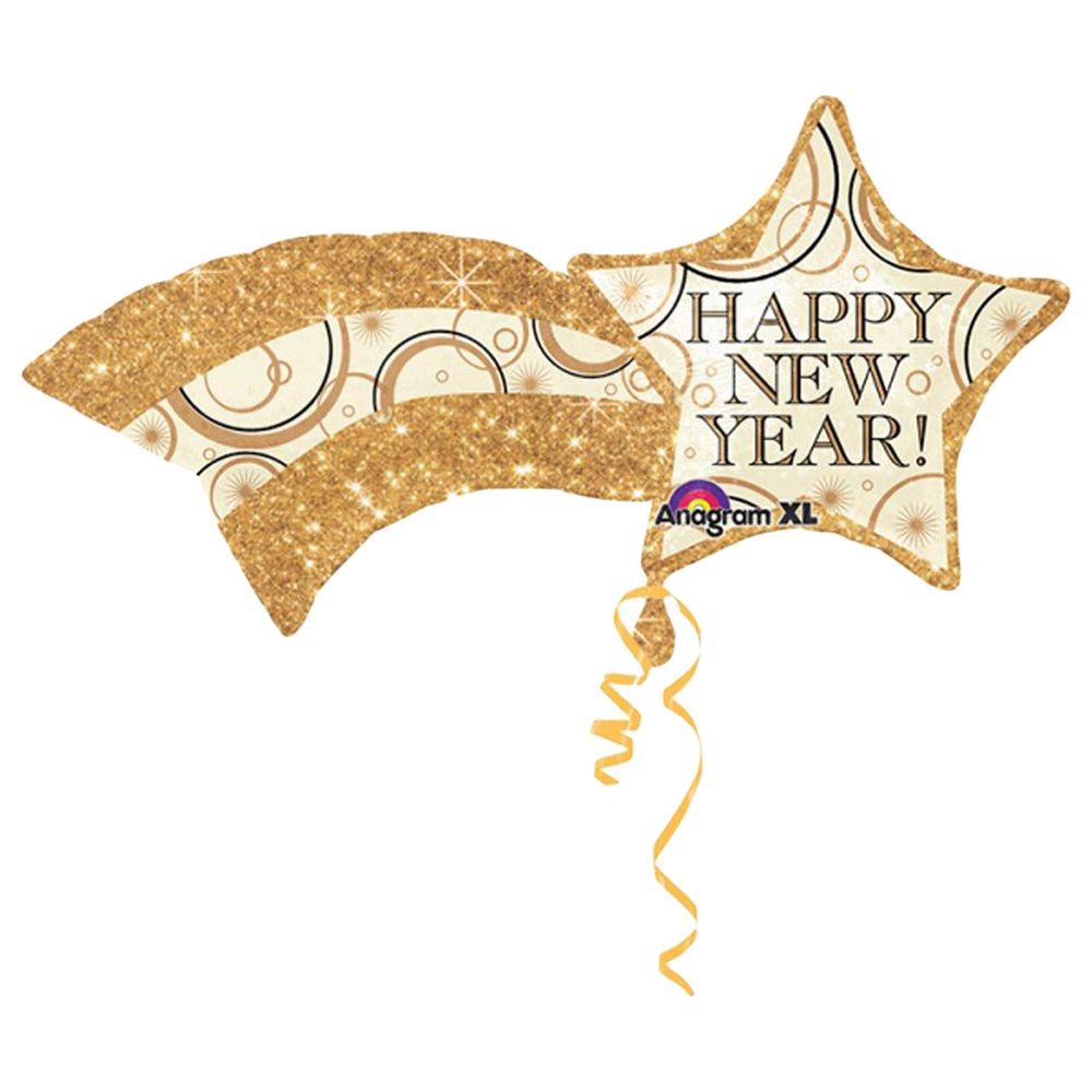 Anagram - New Year Shooting Gold Star Super Shape Balloon