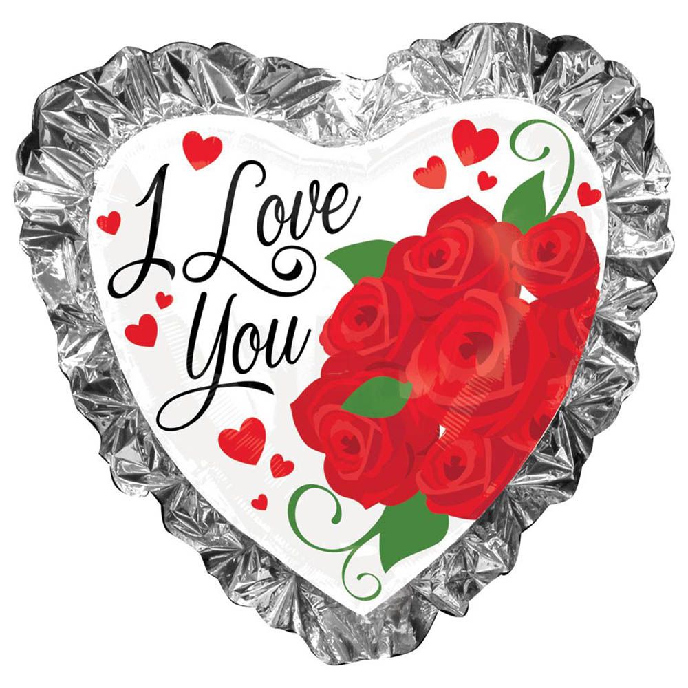 Love You Ruffle Supershape Foil Balloon 28in