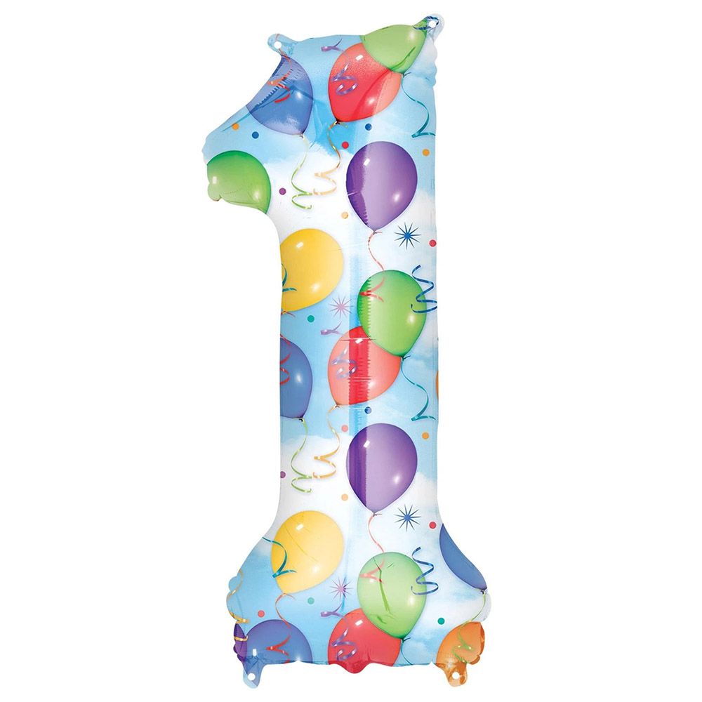 Party Centre - Number 1 Balloons & Streamers Foil Balloon 86cm